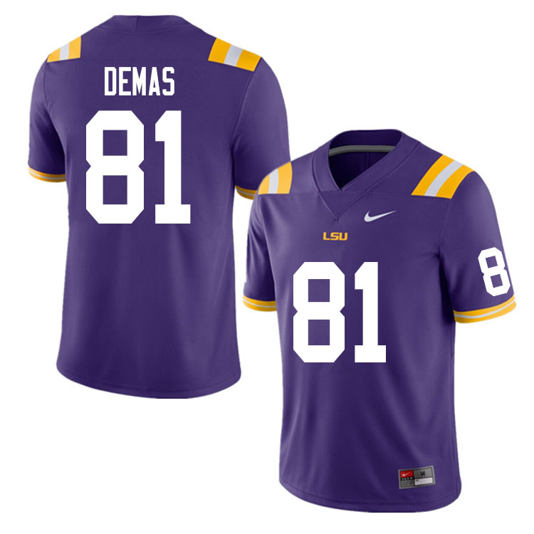 Men #81 Nick Demas LSU Tigers College Football Jerseys Sale-Purple